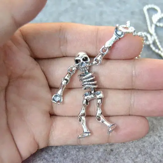 S925 Sterling Silver Pendant Fashion Skull Man Gothic Hip Hop Style Personalized Jewelry Trendy Jewelry