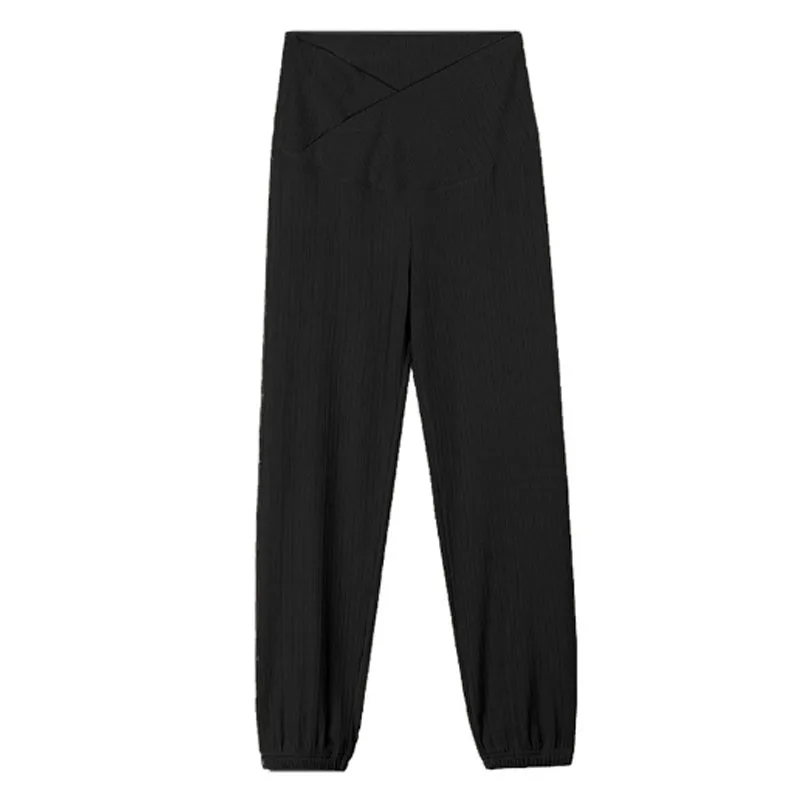 Pantaloni premaman dritto piede stretto estate sottile cotone fresco vita bassa U vestiti pancia donne incinte pantaloni larghi gravidanza