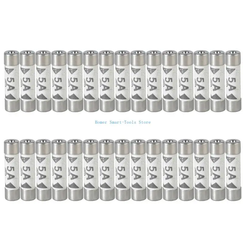 

K43C 30Pcs 5A Electrical Fuses Replacement House Hold Mains Plug Cartridge Fuses Vandals Resistant Ceramic Fuses Easy to Use