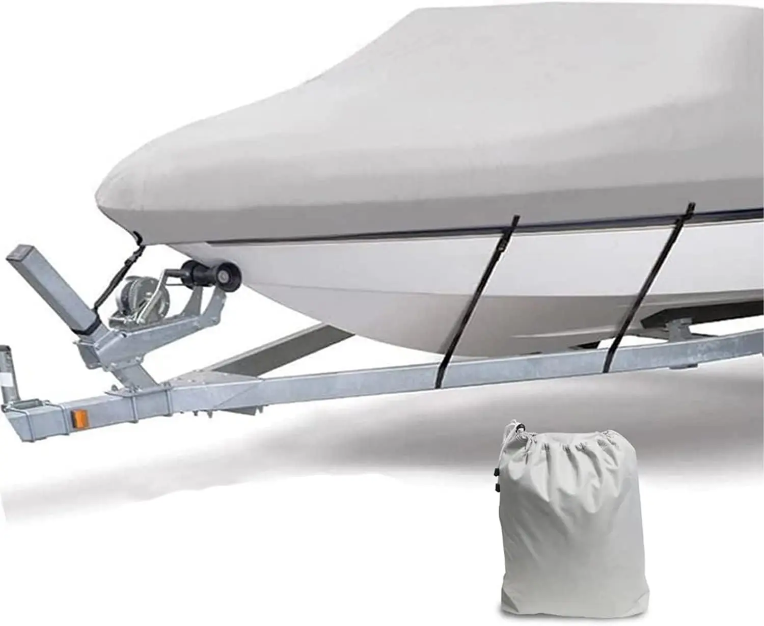 600D Oxford Fabric PVC-Coated Waterproof Boat Cover Fit For V-Shaped V-Hull Yachts Watercraft Storage Protection