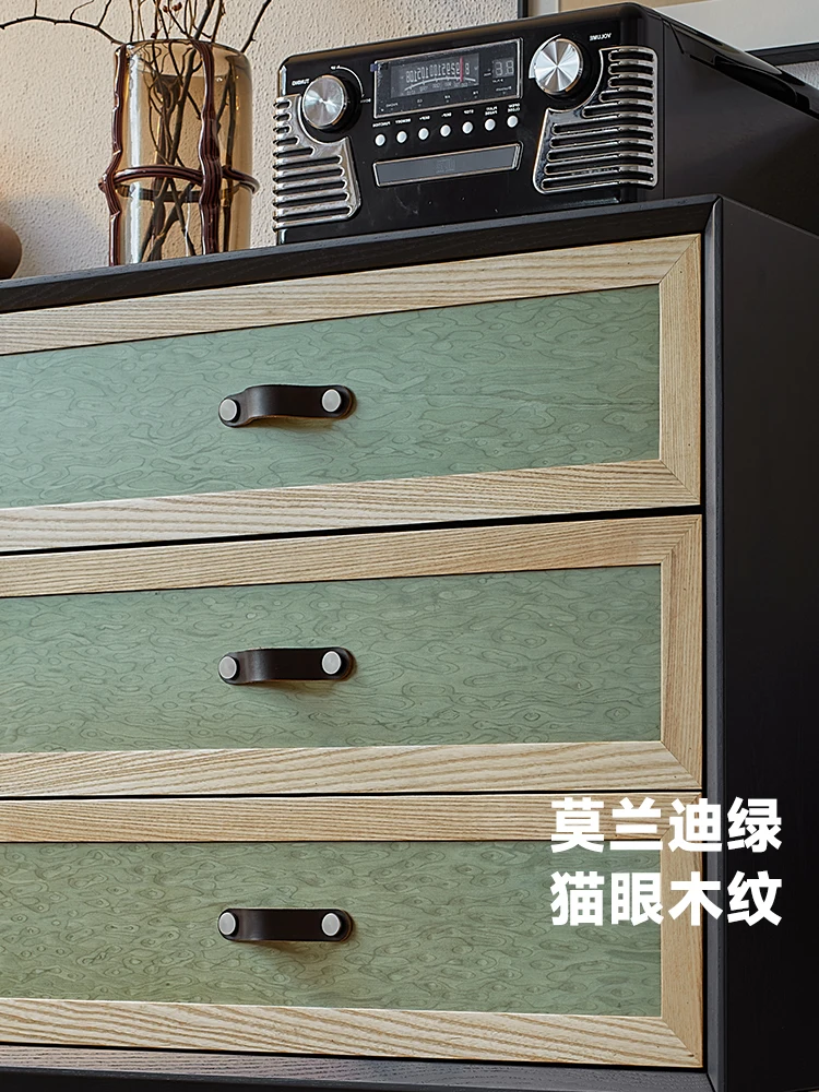 

Mimo antique style solid wood six-bucket cabinet, bedroom, bedside locker, living room, home retro style, wall storage cabinet