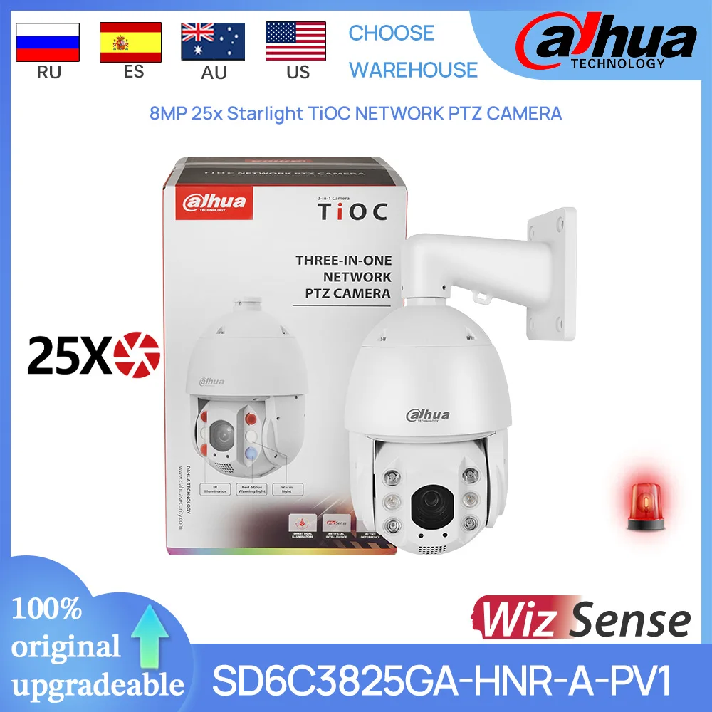 

Dahua Original SD6C3825GA-HNR-A-PV1 8MP 25X Optical Zoom Starlight TiOC NETWORK PTZ CAMERA Auto-Tracking Face Detection SMD4.0