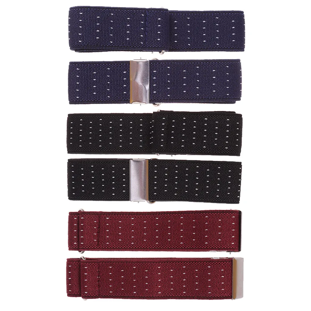 

3Pairs Unisex Sleeve Garters Anti-Slip Shirt Keepers Nylon Adjustable Length Strong Clip Design for Men Women Office Uniform