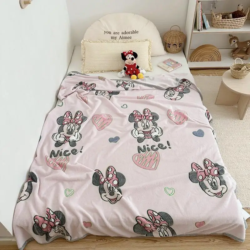 Disney Strawberry Bear Dini Snowflake Cartoon Blanket Thickened Milk Coral Kindergarten Nap Children Christmas Birthday present