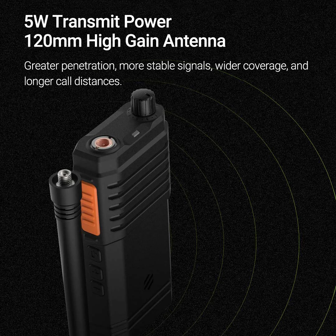 5W High Power Walkie Talkie Long Range 400-470MHz 2000mAh Rechargeable Two Way Radio for Construction Site Hotel Security
