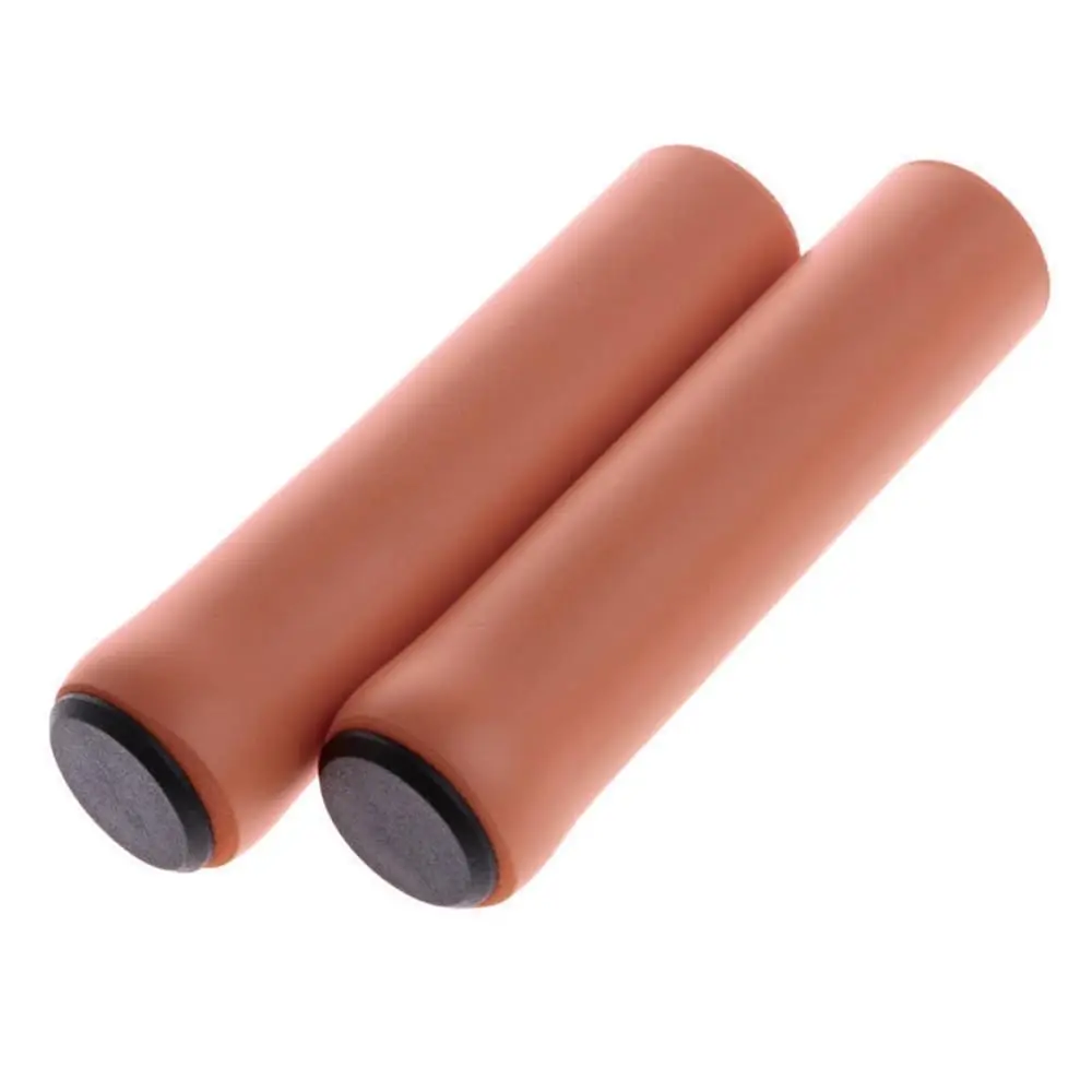 Silicone Grips for Bikes New Silicone Material for Mountain BikesNon-Slip Foam Shock Absorbing Bike Grips,Brown