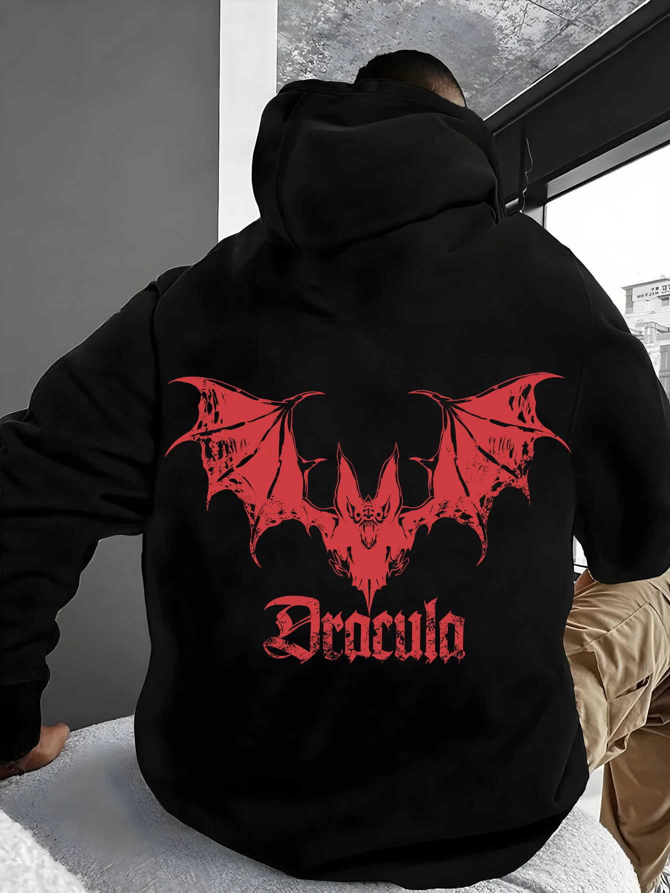 

Bat Graphic Printing Autumn and Winter Men's and Women's Hoodies Casual Loose Outdoor Street Sports Training Brand Fashion Trend