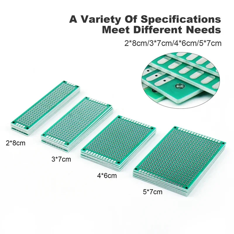 20pcs/lot PCB Prototype Board Circuit Prototboard Universal Stripboard Prototyping Veroboard 2x8 3x7 4x6 5x7 5Pcs Each Mix Green