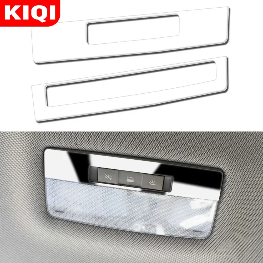 KIQI Car Stainless Steel Front Reading Light Frame for Chevrolet Cruze Sedan Hatchback 2009 - 2015 Roof Reading Lamp Cover Trim