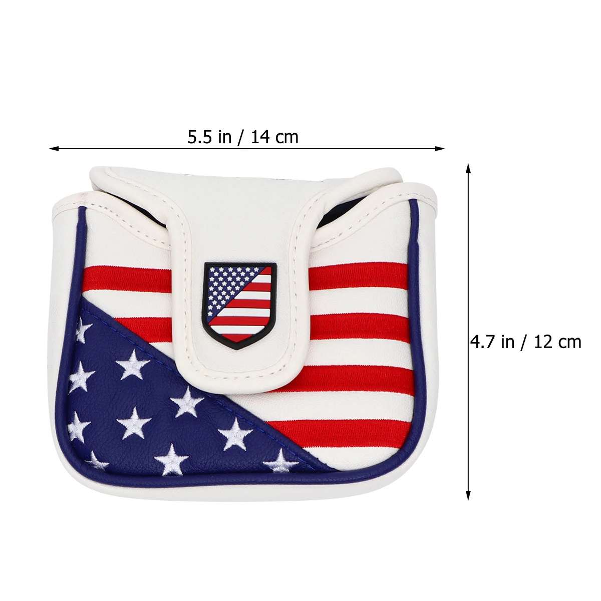 

Putter Cover Mallet Headcover Head PU American Flag Style Thick Protection Golf Accessories for