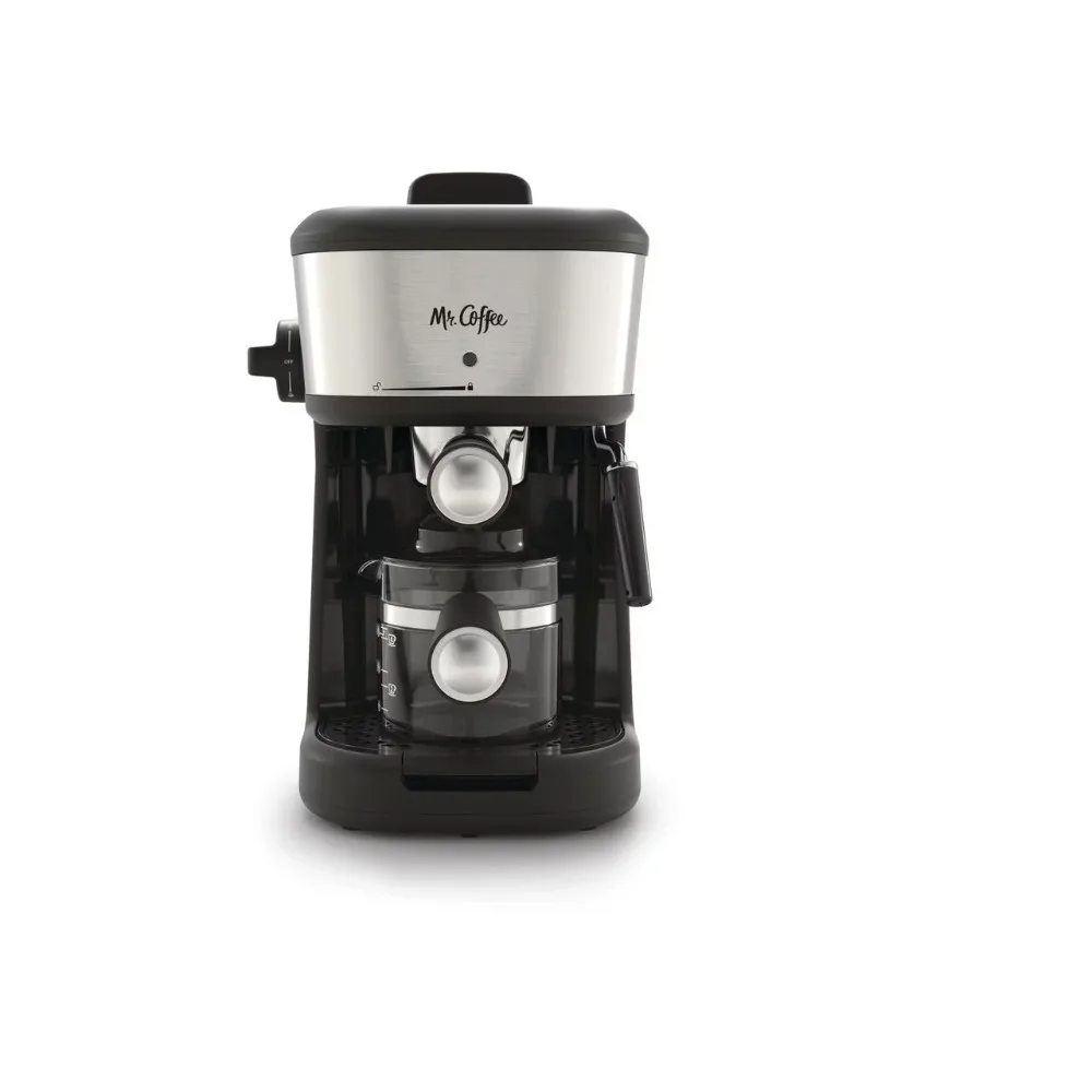 

4-Shot Steam Espresso, Cappuccino, and Latte Maker in Black, Single Serve Coffee Maker with Milk Frothing Pitcher and Steam Wand