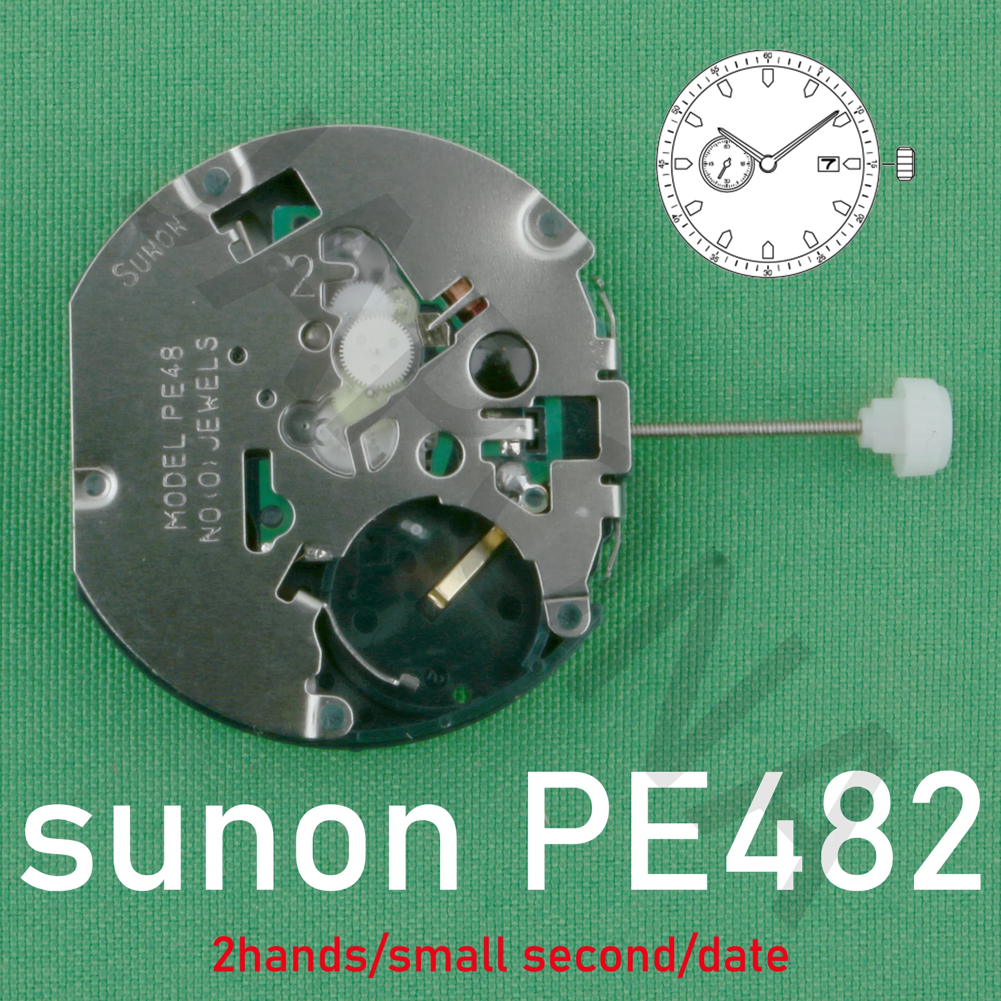 การเคลื่อนไหว PE482 Sunon pe48ดูการเคลื่อนไหวเล็กวินาทีสำหรับการออกเดทที่ยิ่งใหญ่ของสุภาพบุรุษ2มือการเคลื่อนไหวครั้งที่สองเล็กๆ