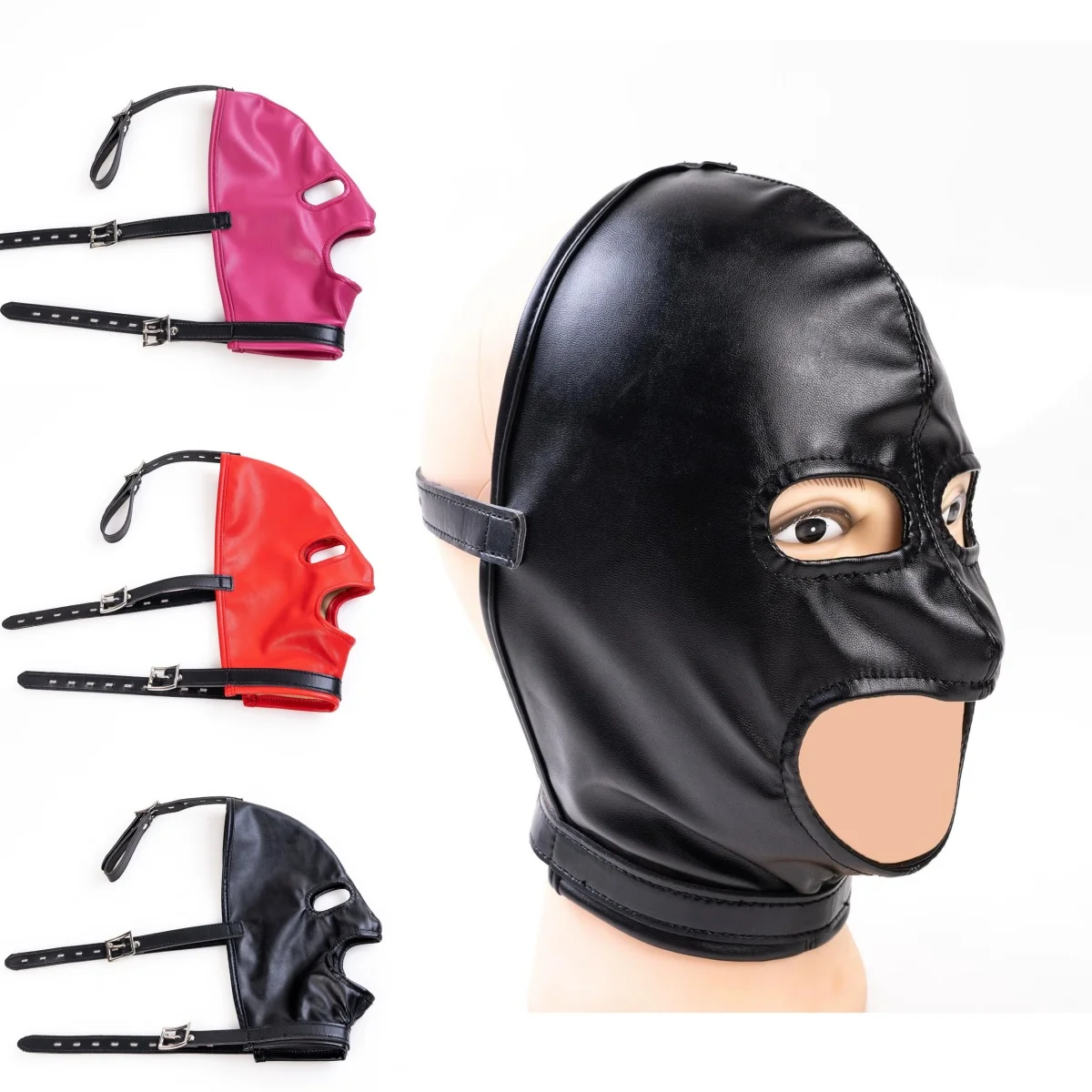 4 ألوان للجنسين الوثن كامل الوجه قناع جلدي القياسية سلس عبودية هود ل تأثيري قبعة الحفلات الألعاب التكتيكية قبعة بالاكلافا #1