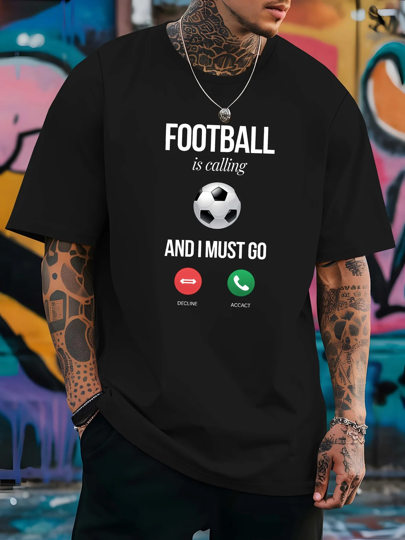 Funny Football Is Calling Graphic Mens T Shirt Soccer Lover Short Sleeve Crew Neck Cotton Tee Sports Fan Casual Daily Wear Top