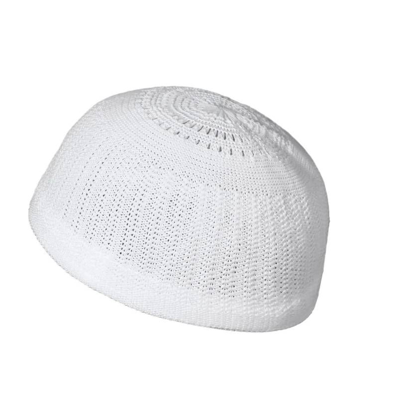 Namaz Muslims Men Prayer Hat White Islamic Headwear Islamic Hat Traditional Islamic Kufi Hat Drop shipping