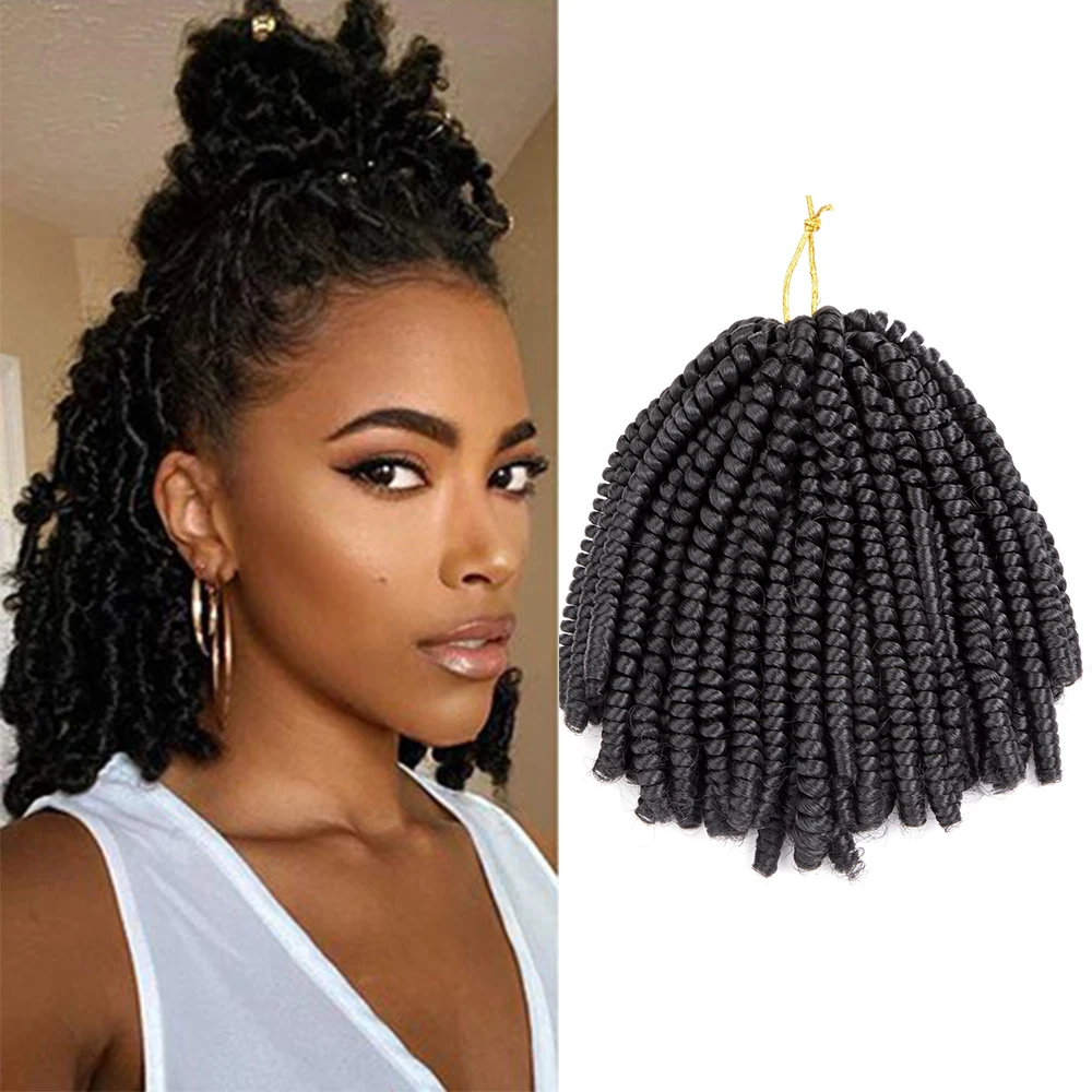 Nubian Spring Twist Crochet Braids, Cheveux synthétiques ombrés, Extension de cheveux pour Twist, Bomb Braiding, 8 po