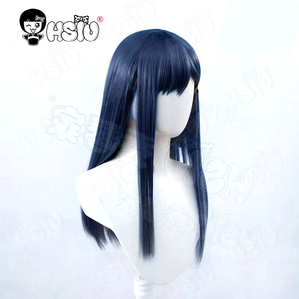 削除-コスプレウィッグ,ホシウ,ダークブルーロングヘア,合成かつら,アニメ,psycho 100, 60cm