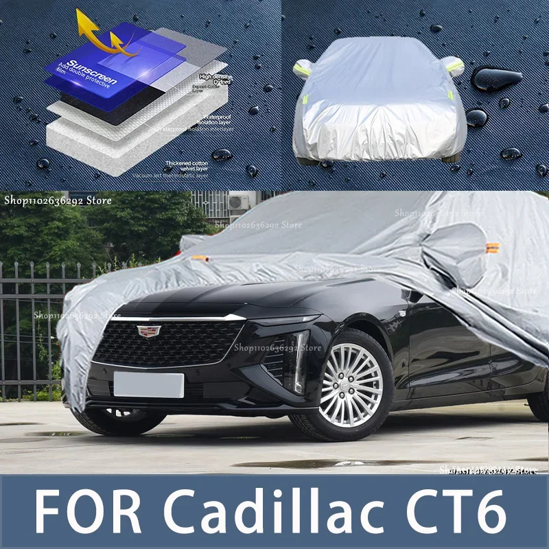 

For Cadillac CT6 Outdoor Protection Full Car Covers Snow Cover Sunshade Waterproof Dustproof Exterior Car accessories