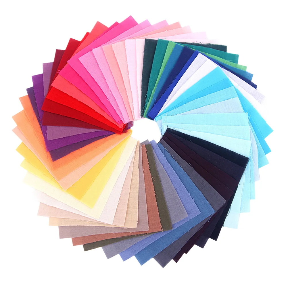 

50pcs 10X10Cm Pure Color Patchwork Cloth Set Handmade Sewing Cotton Fabric Diy Accessories For Home Decor Pillows Drapes