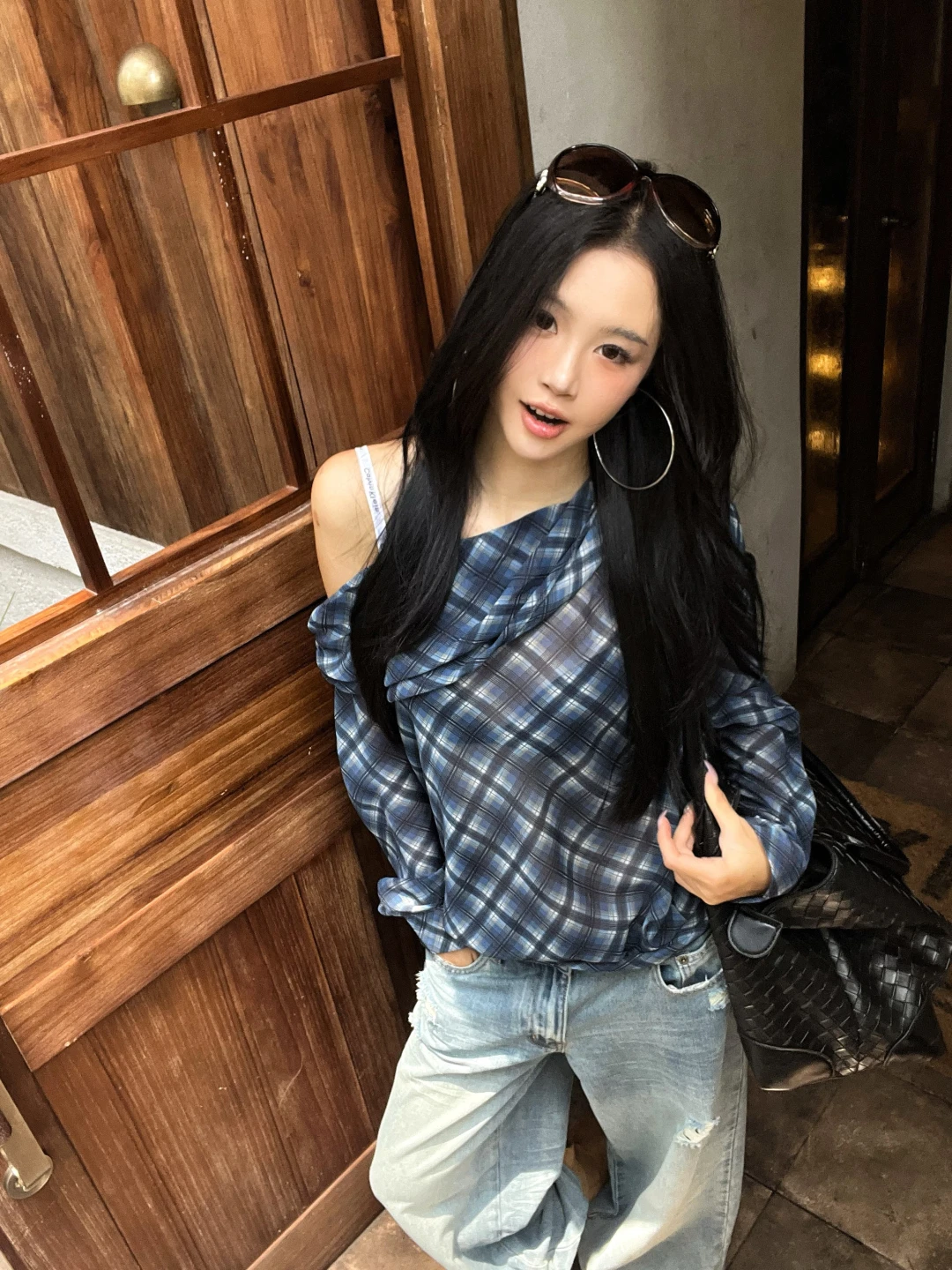 

Sexy Cheered Long Sve irt Women's Loose Transparent Spring Faion Slant oulder Slimming Top Retro Girl Commute Sle