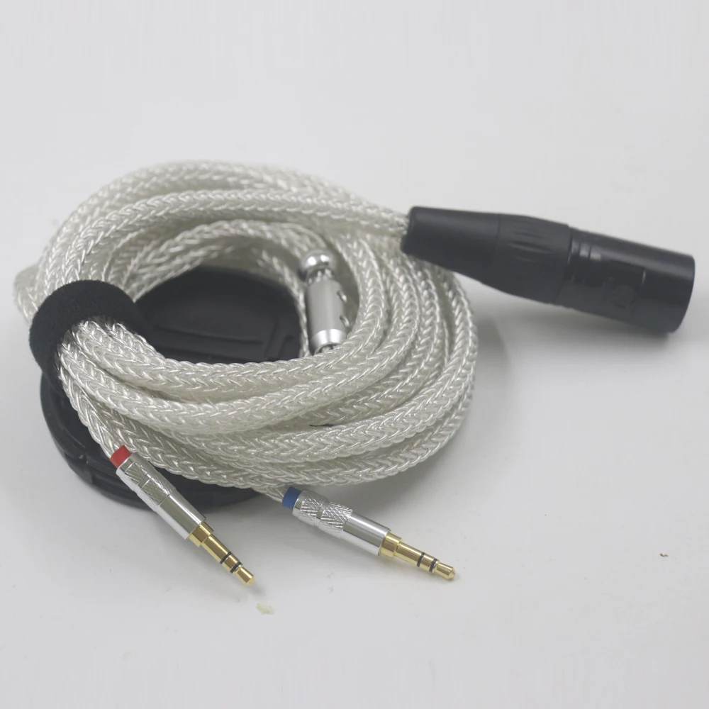 هالدين سميكة كابل 16 الأساسية الفضة النقية OCC سماعة ترقية كابل ل Hifiman ديفا برو Hifiman arya سماعة 2x3.5 مللي متر