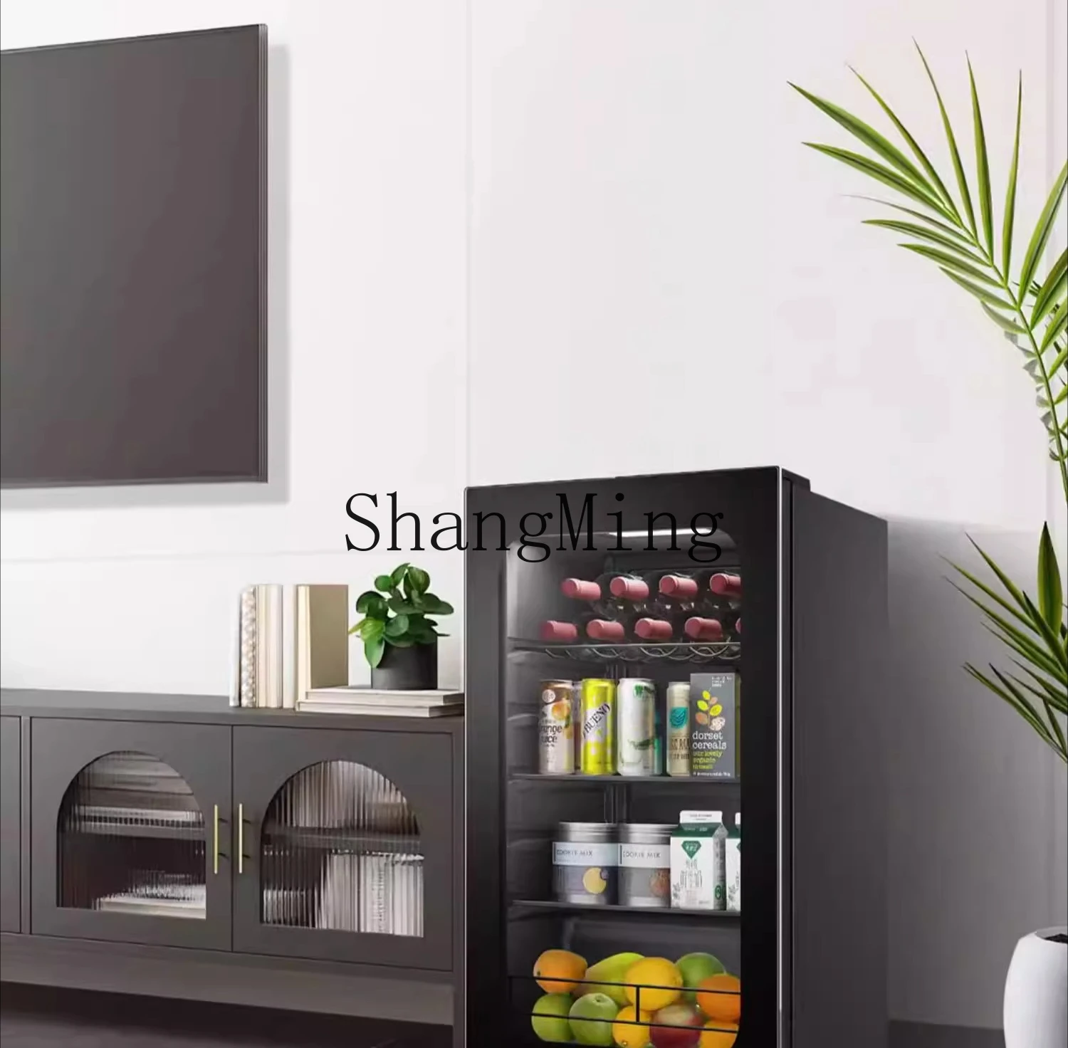 ZYY 家庭用リビングルーム茶飲料キャビネットオフィス鮮度保持キャビネットファッショナブルな冷蔵小型冷蔵庫