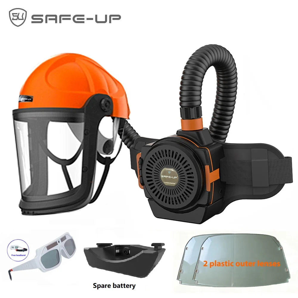 

Grinding Helmet Air Fed Respirator PAPR Auto Darkening TH3 Filter Purifying Welding Mask Spare Battery