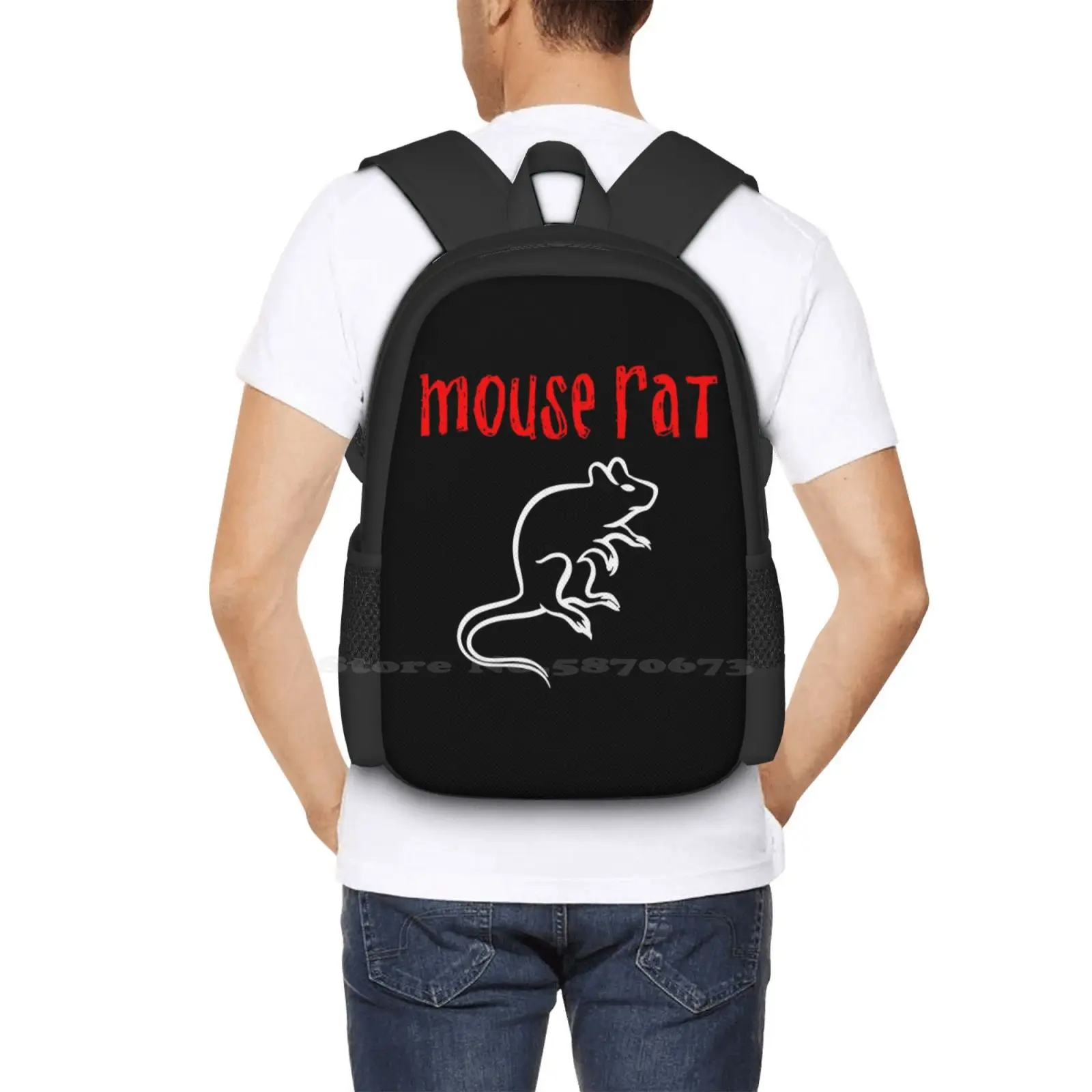 Mouse Rat School Bag Big Capacity Backpack Laptop Parks And Recreation Parks Recreation Mouse Rat Ron Swanson Leslie Knope