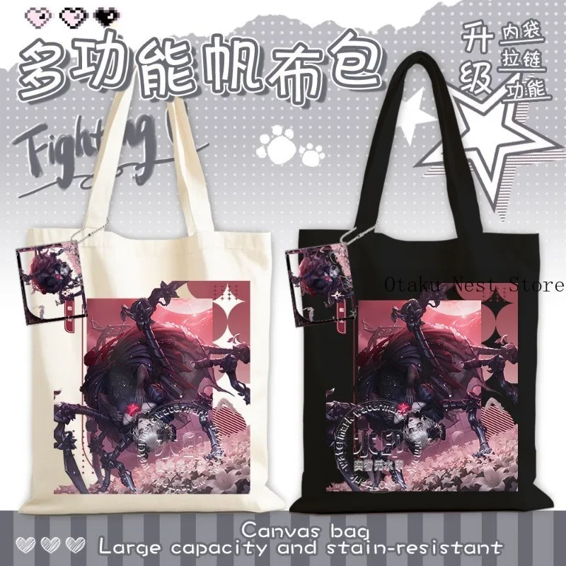Bolsa de Lona de Gran Capacidad con Diseño de Anime Identity Ⅴ, Personaje Ithaqua Violetta, para Cosplay, Estilo Caricatura, Linda, de un Solo Hombro
