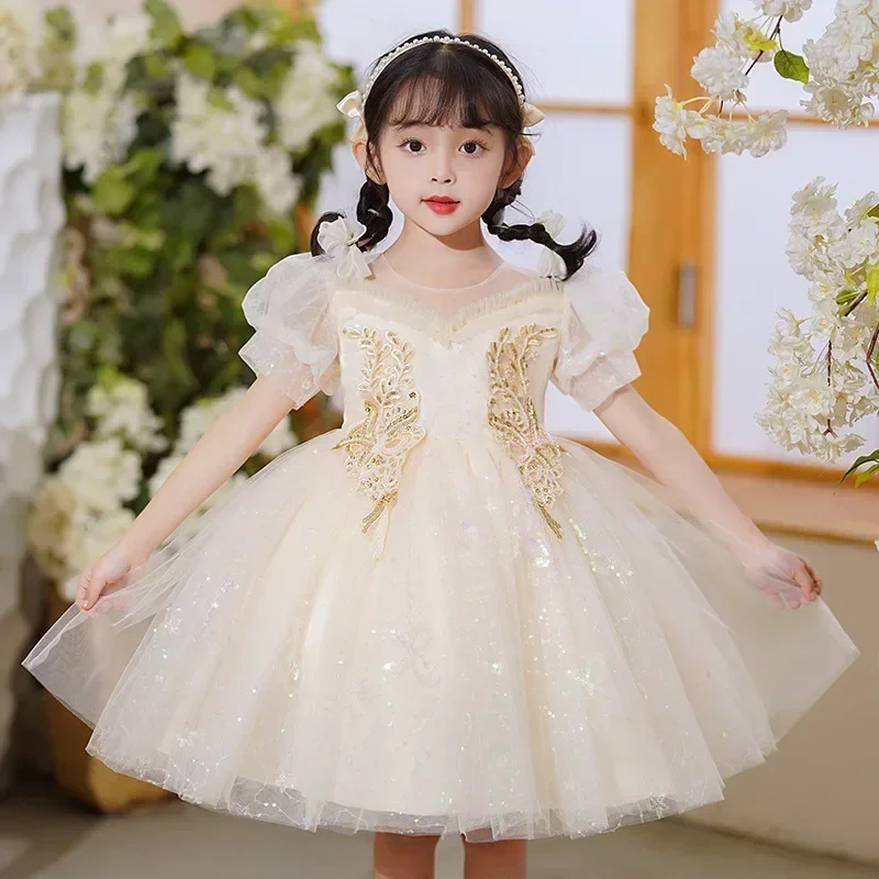 Vestido de princesa para niños, edición coreana, verano, 2024