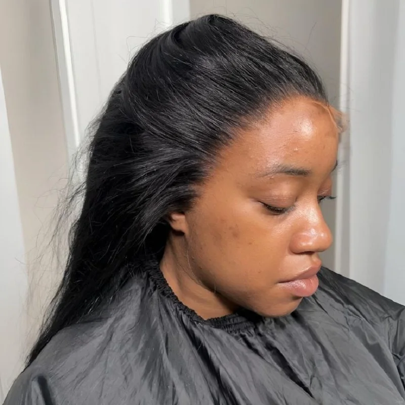 Straight Lace Frontal Natural Color Hair 180 Density For Women 13x6 Transparent Lace Frontal Natural Hair Line 4x4 Lace Closure