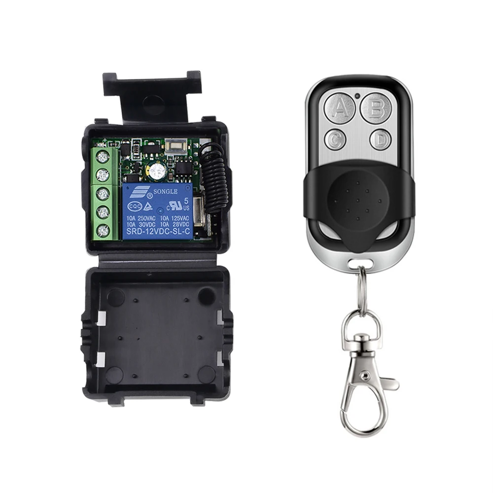 

RF 433MHz Transmitter Remote Controls with Wireless Remote Control Switch DC 12V 24V 1CH Relay Receiver Module