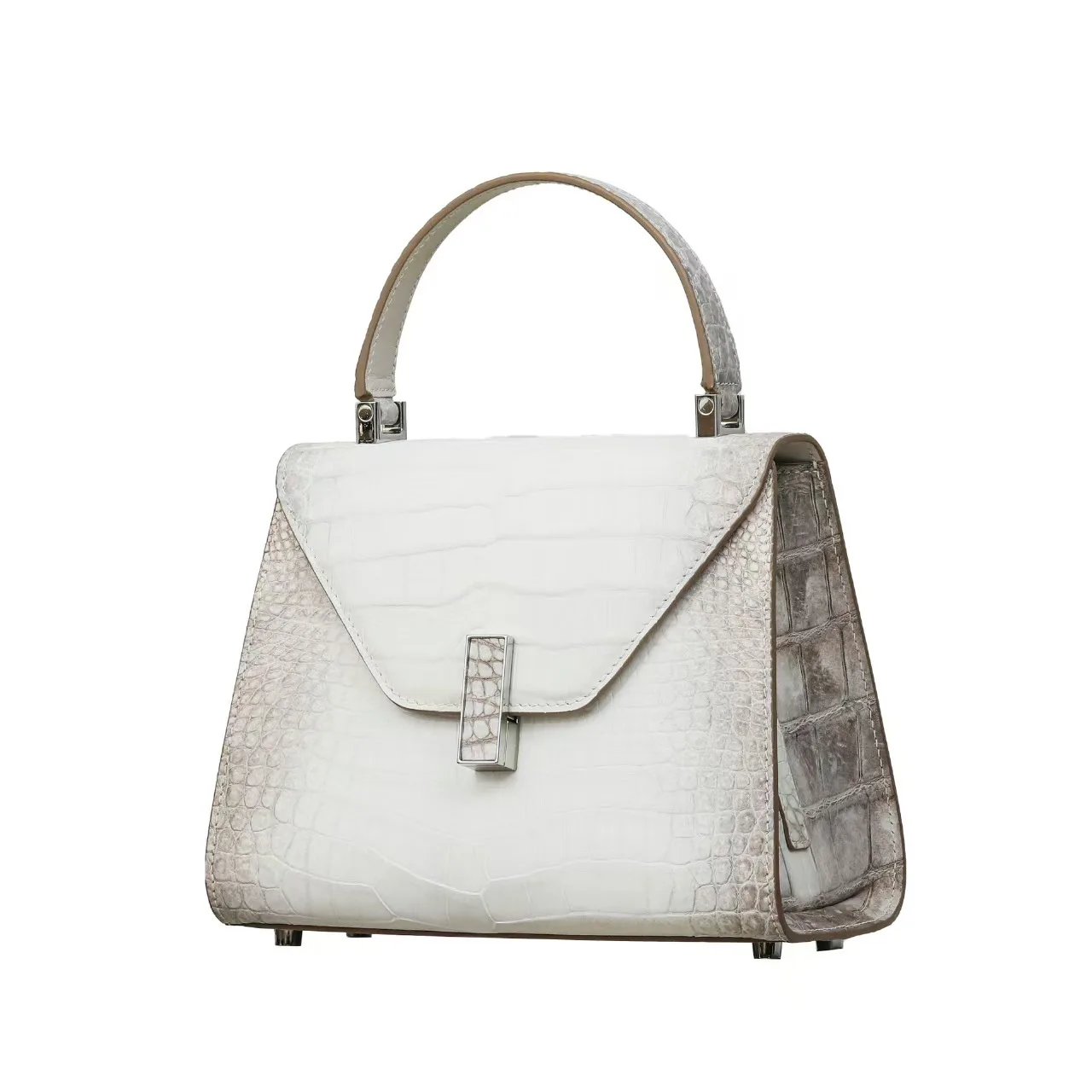 

2025 Natural crocodile skin women's white handbag, shoulder bag PDD007