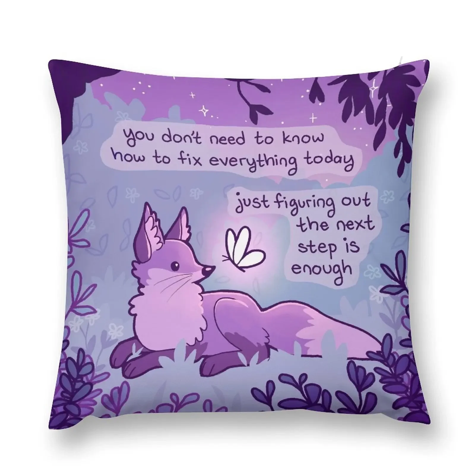 

The Next Step Fox and Butterfly Throw Pillow Room decorating items Pillow Decor Pillow Cases Decorative