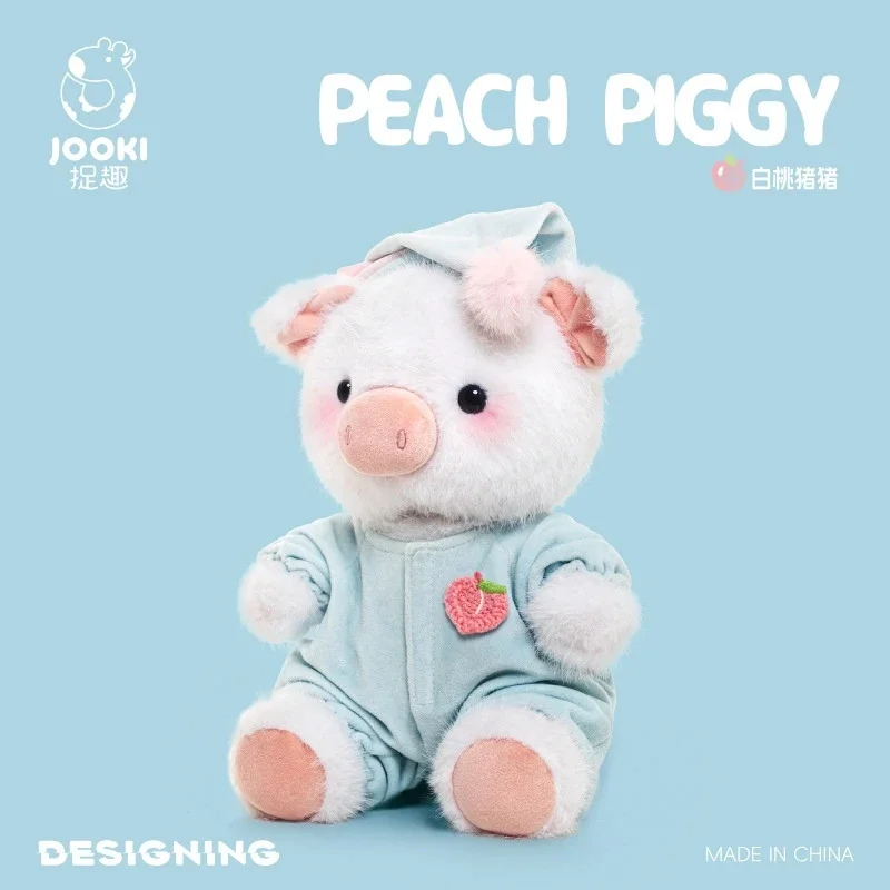 

Durable Soft White Peach Pig Plush Toy - Tear-Resistant Polyester, Adorable Blue Overalls & Strawberry Design, All Breeds Sizes