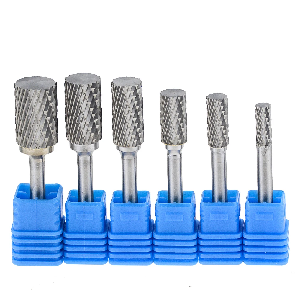 1PC Type A Hard Alloy Rotary File Double Groove Tungsten Steel Grinding Head 6mm Shank Diameter Polishing Carving Hardware Tool