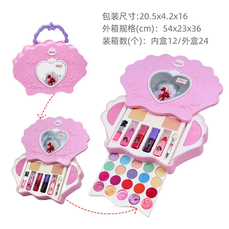 Originale real Disney girls mermaid Cosmetics Beauty Set Toy kids princess Fashion Toys Play House regalo per bambini