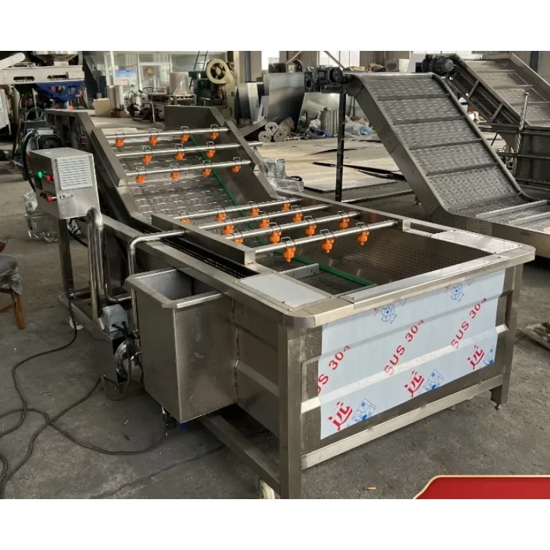 Chain plate cleaning machine Industrial aluminum parts Sink plate chain Bubble cleaning Hoist Food network Spray conveyor