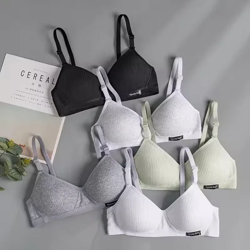 

Cotton Women's AB cup Bra Underwear Wireless Gathering ComfortableV-Bra Women's Upward Push Underwear