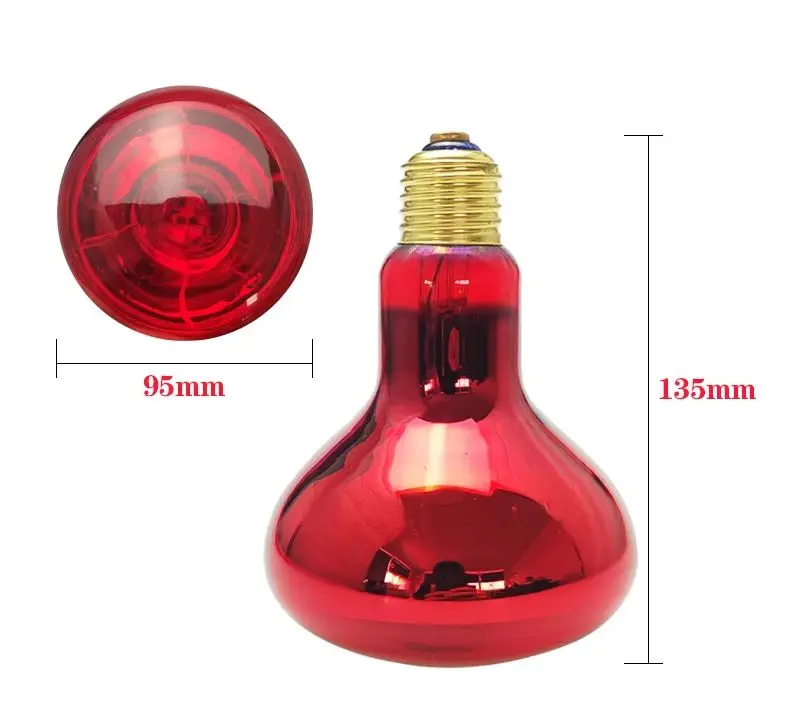 Blogbada lampu fisioterapi inframerah E27, merah 120V 230V 150W R95 lampu pemanas cocok untuk fisioterapi, pemanasan makanan, hangat hewan peliharaan