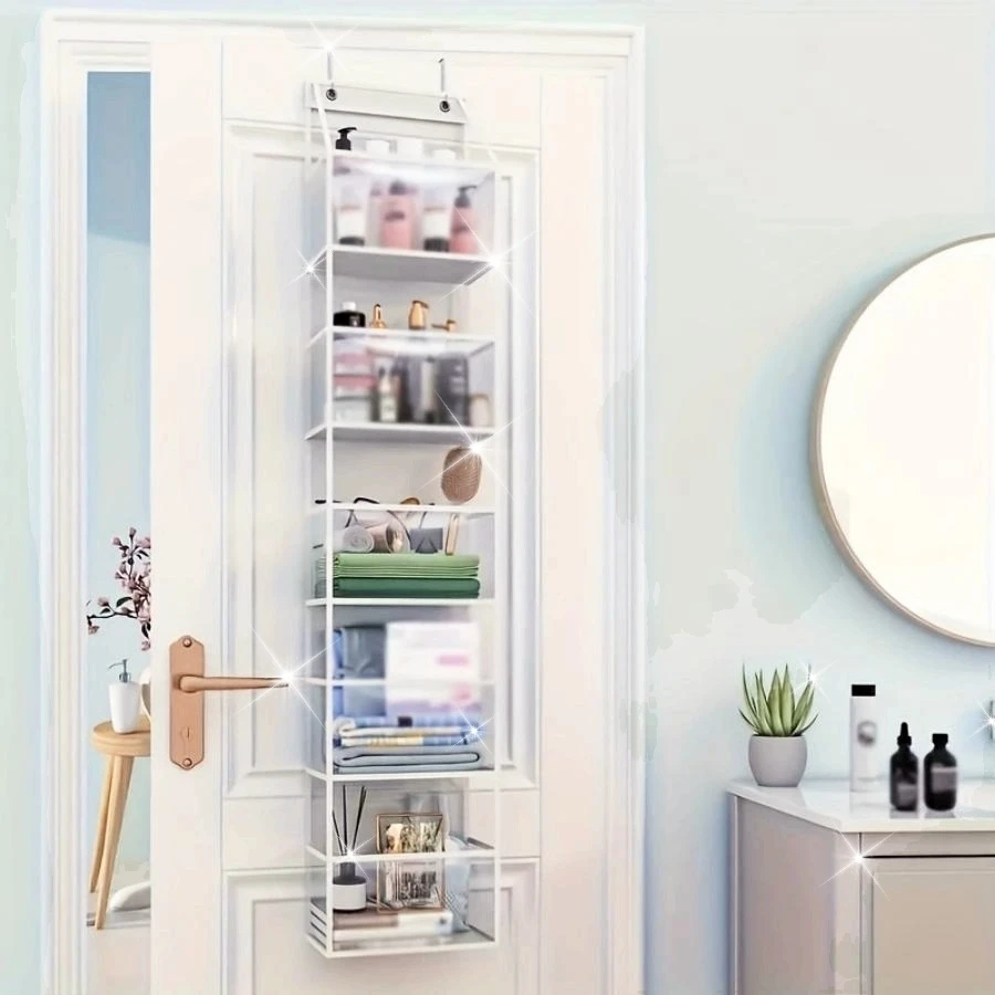 RIKOOI 4/6-Layer Hanging Storage Bag for Door Window Wall, Space Saving Organizer for Cosmetics Toys Office Bathroom