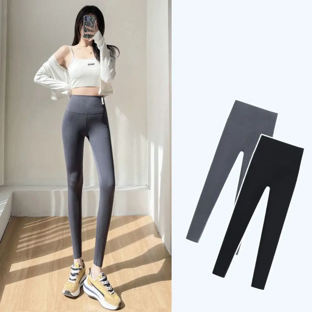 

Elastic Thin Safety Pants High-waisted Pocket Leggings Tummy Control Breathable Skinny Pants Yoga