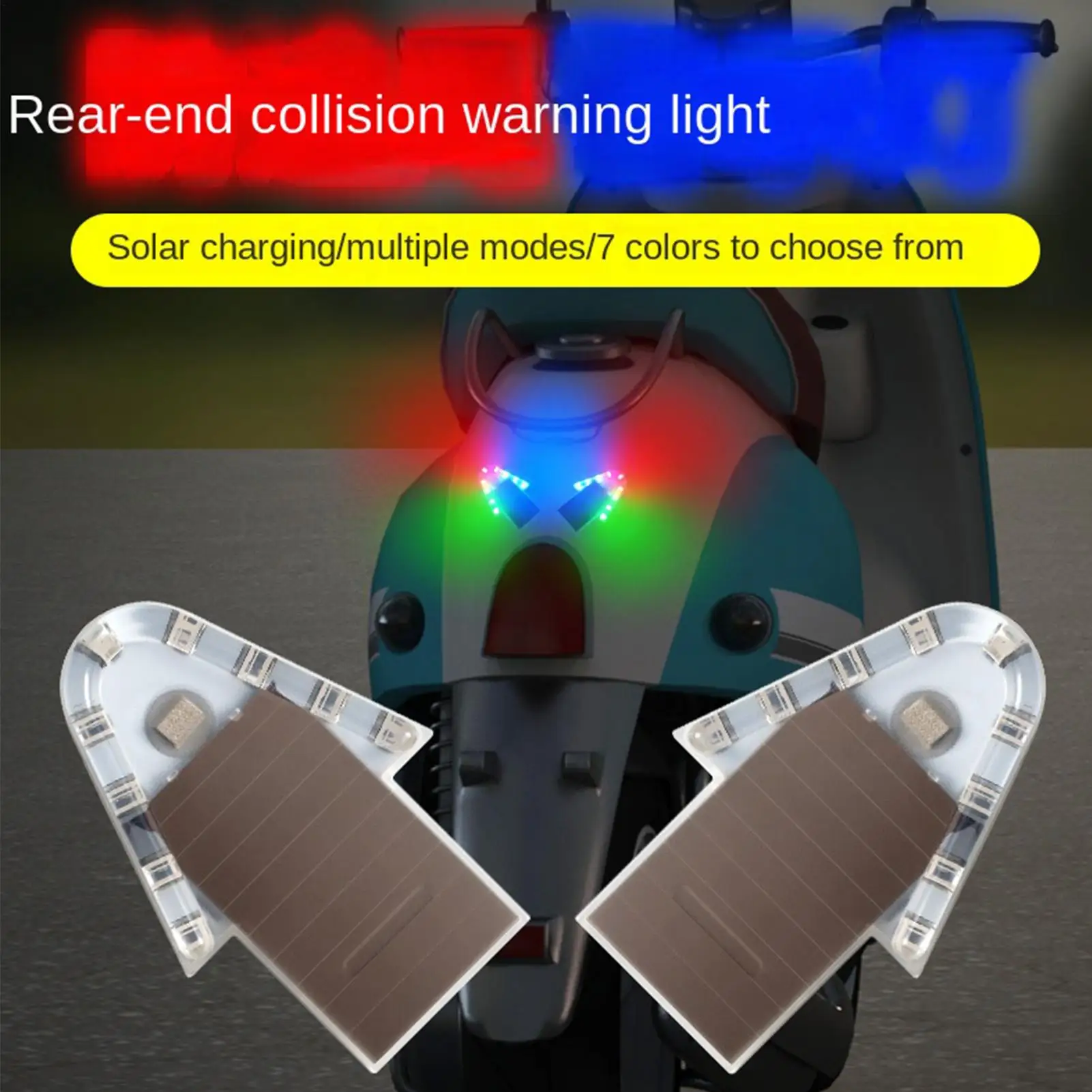 Strobe Lights 4-Mode Solar Powered Bright Waterproof LED Strobe Lights for Trucks for SUV RV Automotive Bike Motorcycle Road