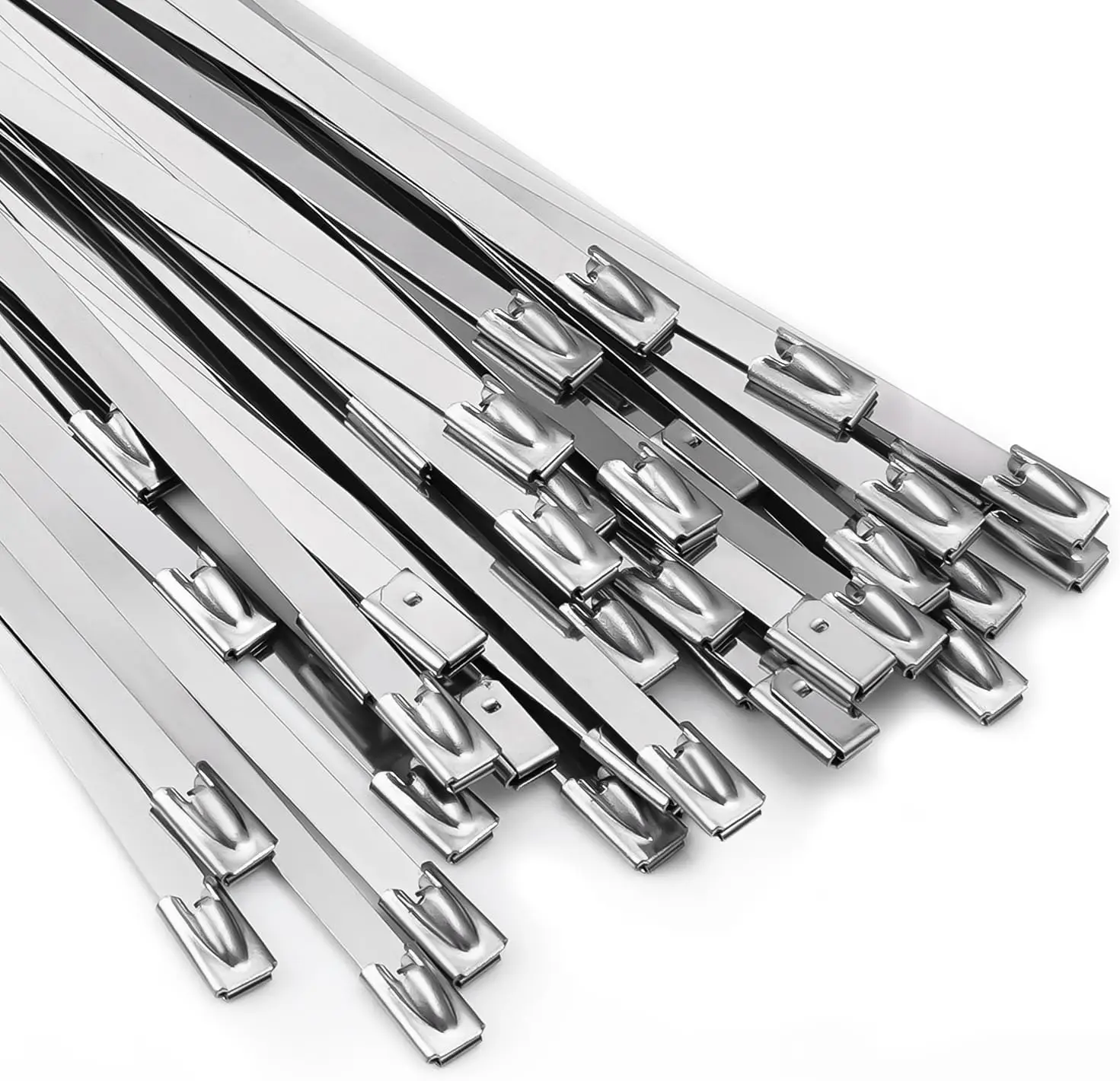 

304 Stainless Steel Zip Ties 11.8 Inch 100 Pack Heavy Duty Self-Locking Cable Ties for Outdoor Machinery Vehicle Farm Pipe Roof