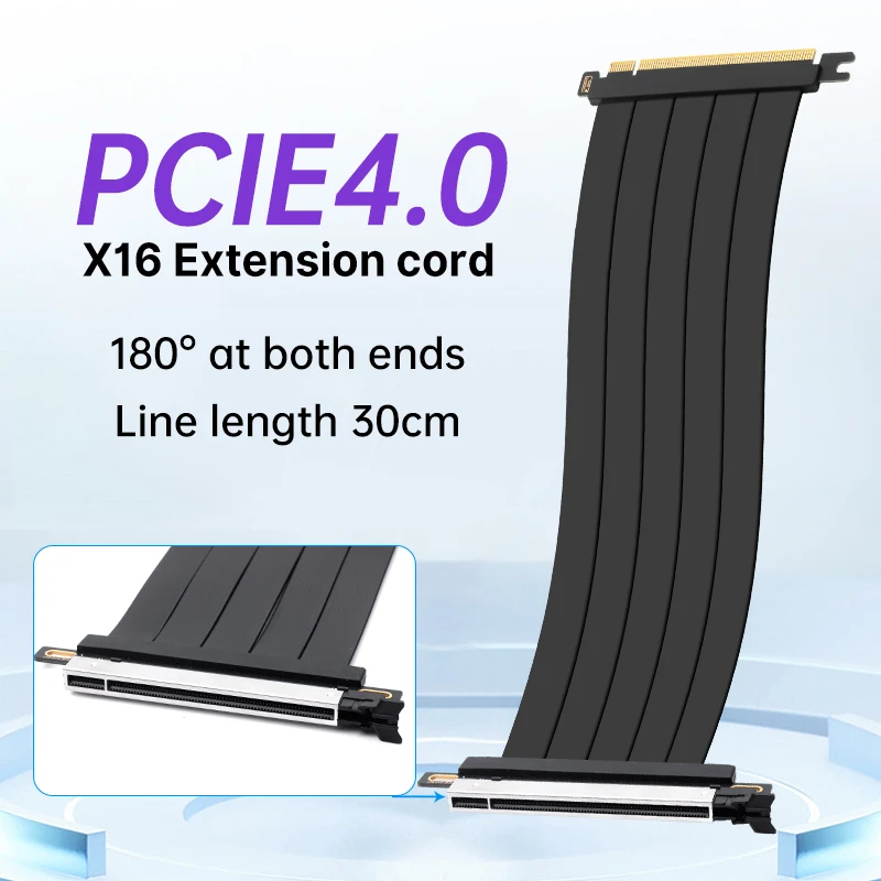 

FENVI PCIE 4.0 X16 Extension Cable 180 ° rotation Flexible Line length PCI Express High-Speed 20cm/30cm Extension Cord