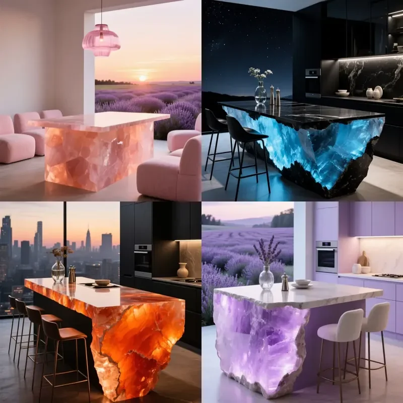 for Luminous Crystal Style Luxury Acrylic Bar Transparent Design Customized  Commercial Space Square Shape