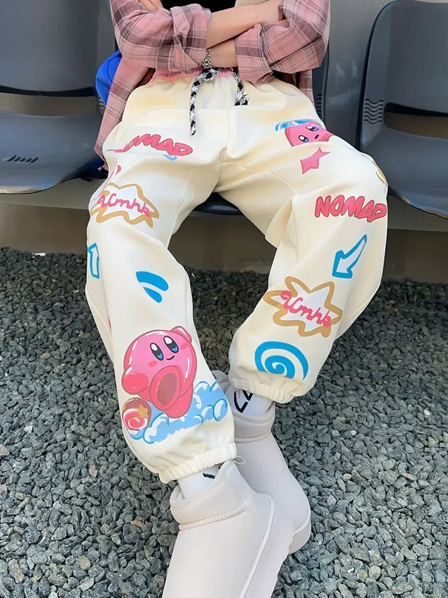 Fashion Cartoon Casual Pant 2025 Spring New Loose Versatile Tide Sweatpants Women Y2k Pants Streetwear Korean Style Cargo Pants