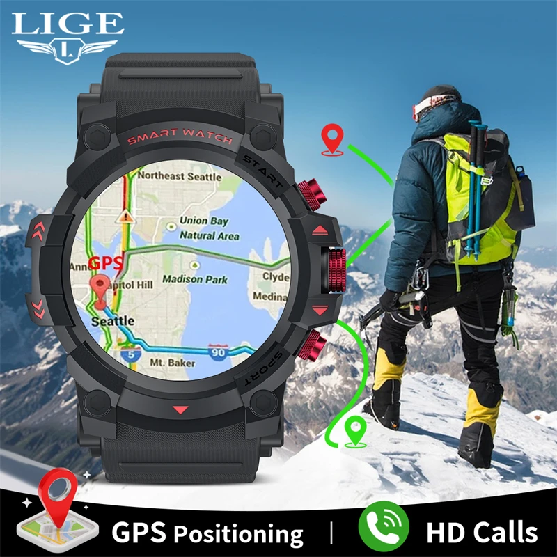 

2024 GPS Smart Watch Positioning System HD Bluetooth Call Blood Pressure Outdoor Sport Men IP67 Waterproof Smartwatch Original