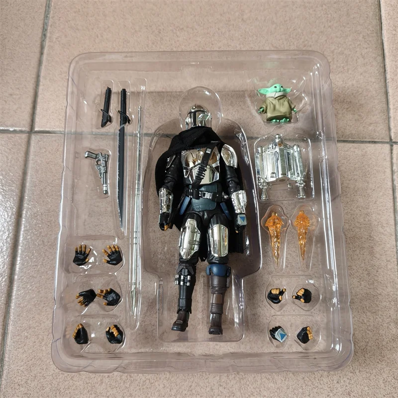 MAFEX 256 The Mandalorian Glogu Actionfigur Star Wars Mandalorian Figuren 6 Zoll Galvanisierte Version Plating Edition Auf Lager – Detail 5