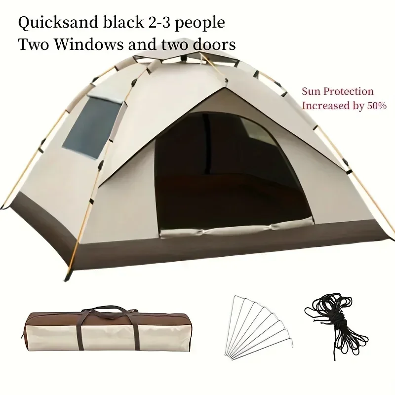 Outdoor Camping Portable Folding Tent, Wilderness Camping Equipment, Large Automatic Rain And Mosquito Prevention Tent